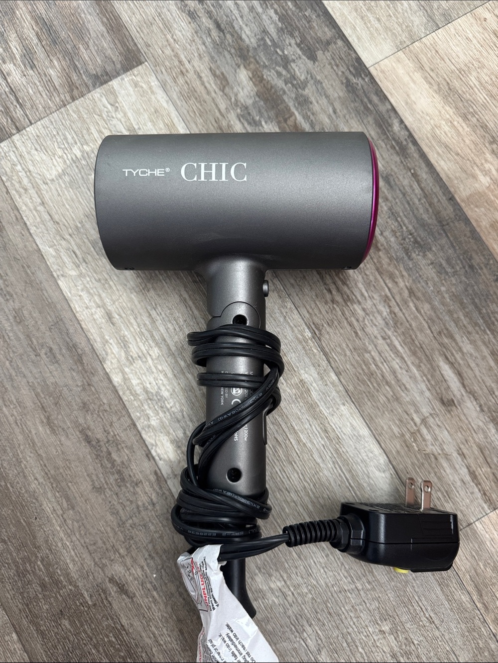 Tyche CHIC Gray & Pink Compact Hair Dryer